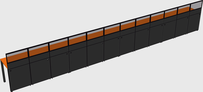 Shared rectangular cubicle