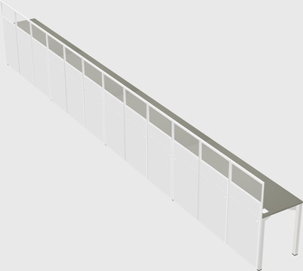 Shared rectangular cubicle