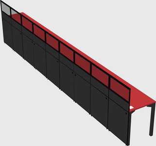 Shared rectangular cubicle