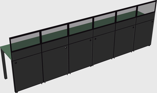 Shared rectangular cubicle