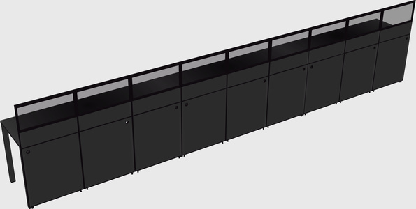 Shared rectangular cubicle