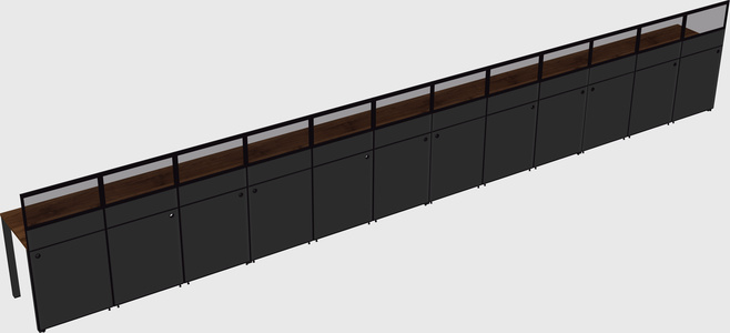 Shared rectangular cubicle