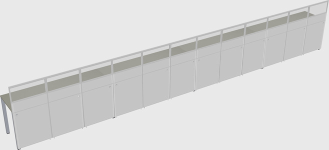 Shared rectangular cubicle