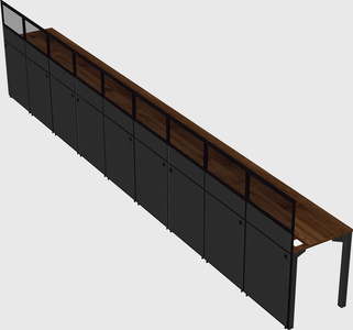 Shared rectangular cubicle