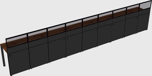 Shared rectangular cubicle