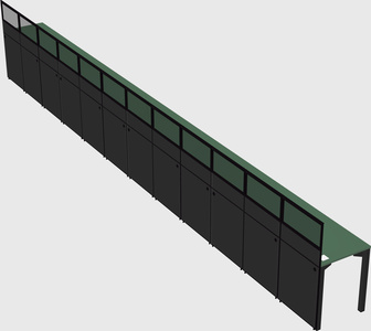 Shared rectangular cubicle