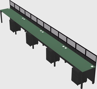 Shared rectangular cubicle