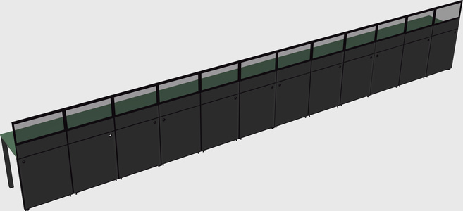 Shared rectangular cubicle