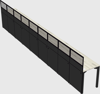 Shared rectangular cubicle