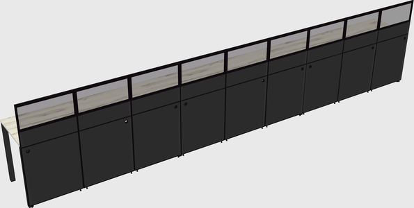 Shared rectangular cubicle