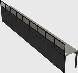 Shared rectangular cubicle