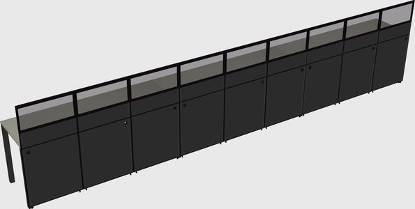 Shared rectangular cubicle