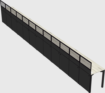 Shared rectangular cubicle