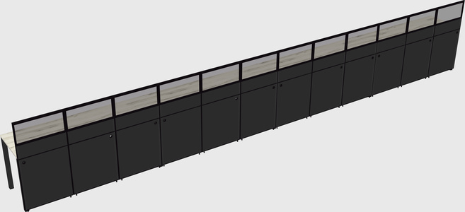 Shared rectangular cubicle