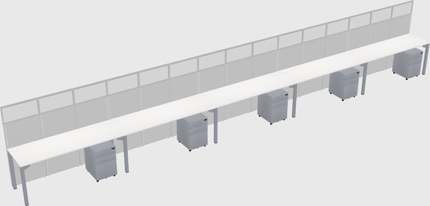 Shared rectangular cubicle