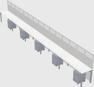 Shared rectangular cubicle