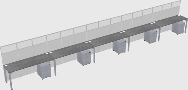 Shared rectangular cubicle