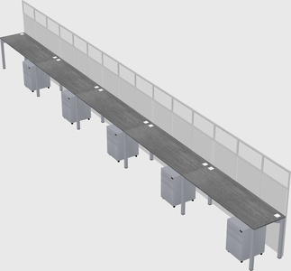 Shared rectangular cubicle