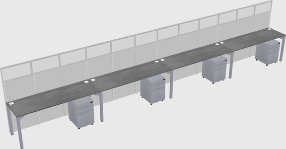 Shared rectangular cubicle