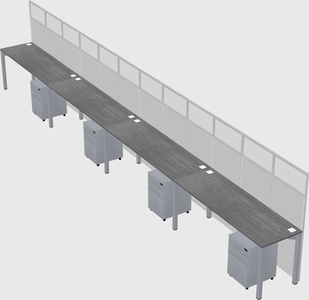 Shared rectangular cubicle