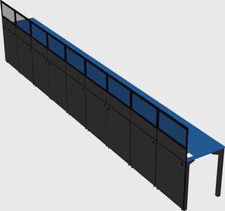Shared rectangular cubicle