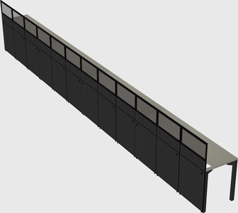 Shared rectangular cubicle
