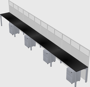 Shared rectangular cubicle