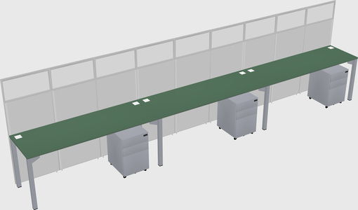 Shared rectangular cubicle