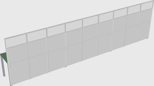 Shared rectangular cubicle