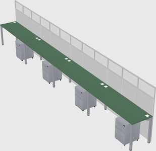 Shared rectangular cubicle