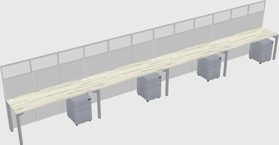 Shared rectangular cubicle