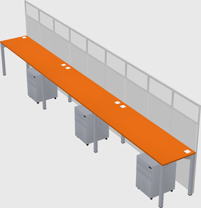 Shared rectangular cubicle