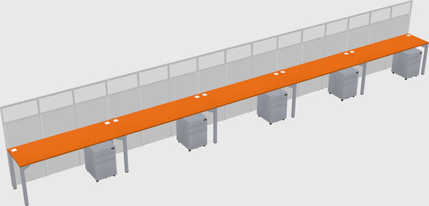 Shared rectangular cubicle