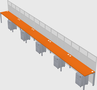 Shared rectangular cubicle