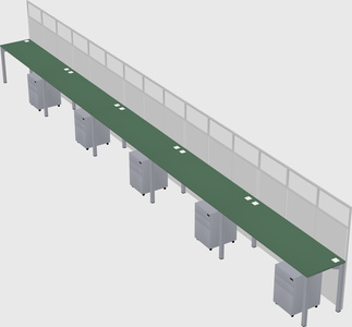 Shared rectangular cubicle