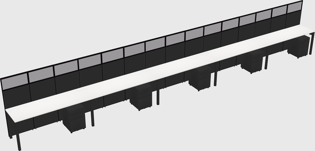 Shared rectangular cubicle