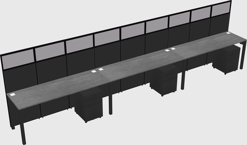 Shared rectangular cubicle