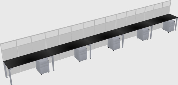 Shared rectangular cubicle