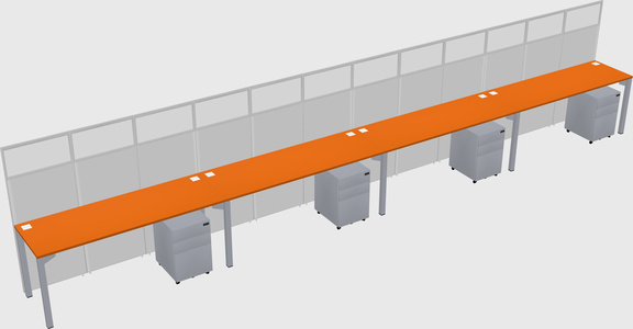 Shared rectangular cubicle