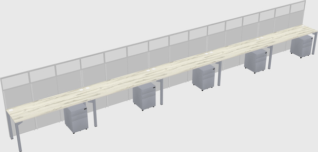 Shared rectangular cubicle