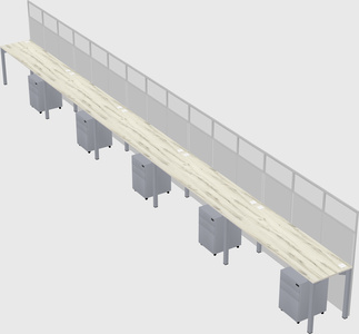 Shared rectangular cubicle