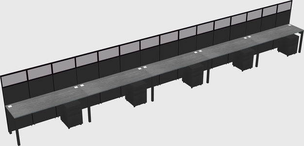 Shared rectangular cubicle