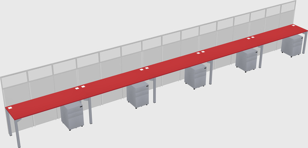 Shared rectangular cubicle