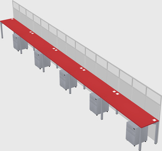 Shared rectangular cubicle