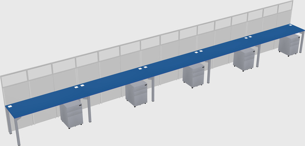 Shared rectangular cubicle
