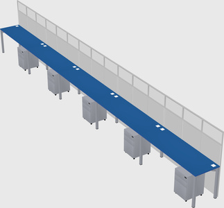 Shared rectangular cubicle