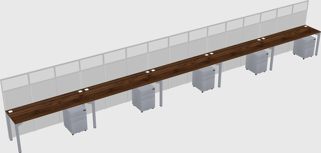 Shared rectangular cubicle