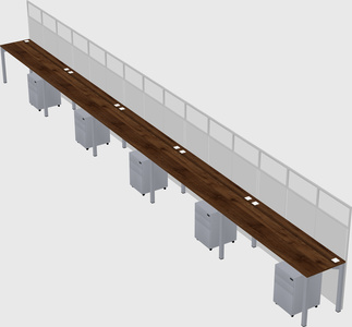 Shared rectangular cubicle