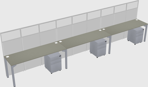 Shared rectangular cubicle
