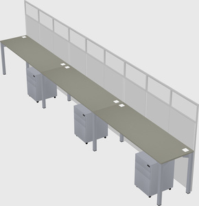Shared rectangular cubicle